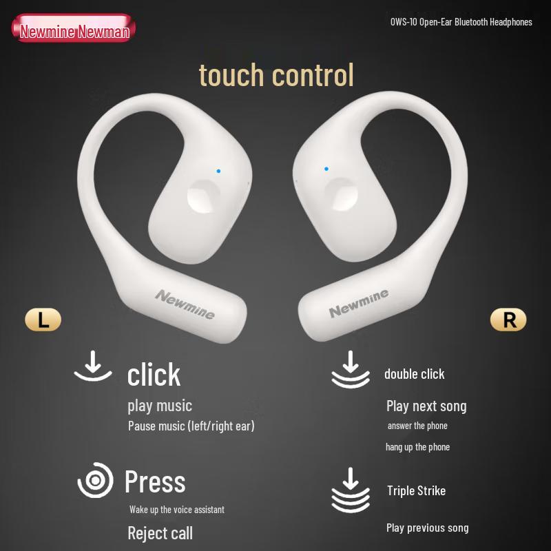 Newman OWS-10 Open-Ear Bone Conduction Bluetooth Headphones
