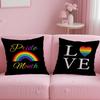 Pride Month Rainbow Cushion Cover Plush Fabric Soft Double-Sided Printed Sofa Warm Winter Home Gift Pillow Case