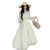 French Off-the-shoulder Super Fairy Vacation Dress, New Neck Sexy and Thin Temperament Pure Desire Style Fairy Dress