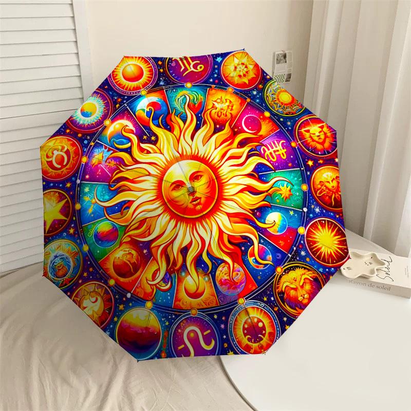

1PC astrology zodiacAutomatic Open/Close Umbrella with Windproof, 8-Rib Sturdy Canopy, Durable Ribs, Fashionable Design1217A