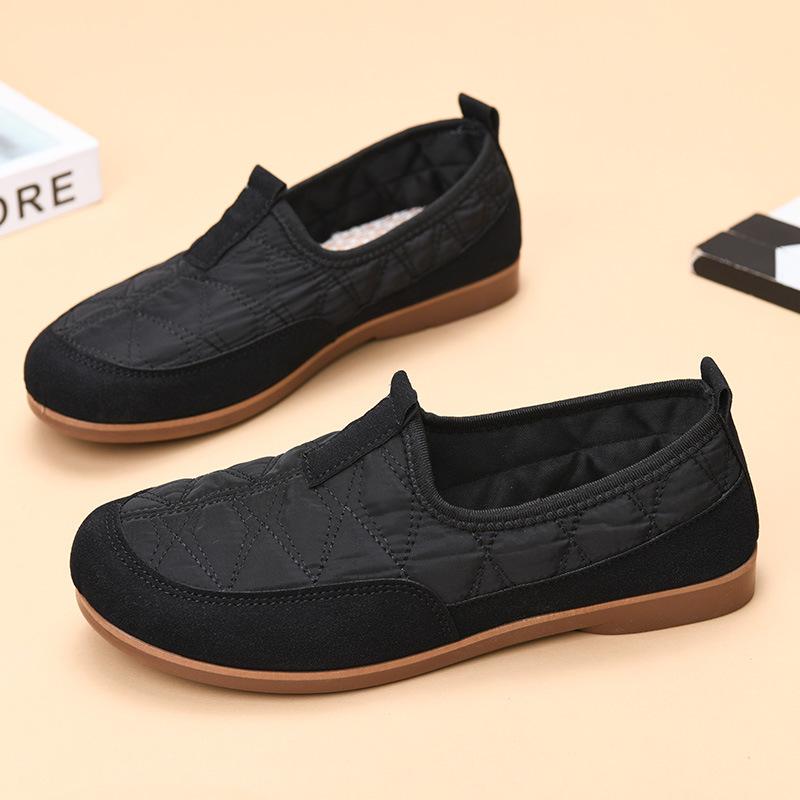 

Весенне-осенние женские повседневные туфли, универсальные туфли-горошки на мягкой подошве, легкие, дышащие и удобные на одну педаль EU35/CN36 чёрный