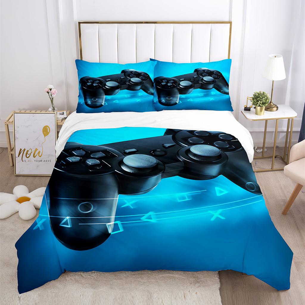 Three-Piece Quilt Cover Gamepad Kit 3D Digital Printing Bedding Sheets