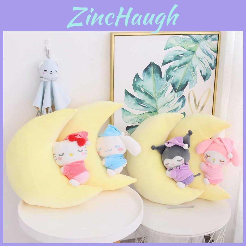 Sanrio Sleeping Moon Kids Plush Toy Cinnamoroll Kuromi Gift 40 35cm