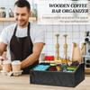 Multipurpose Coffee Organizers with Engraved Designs Portable Accessory for Creating Clean Coffee Bar Environment