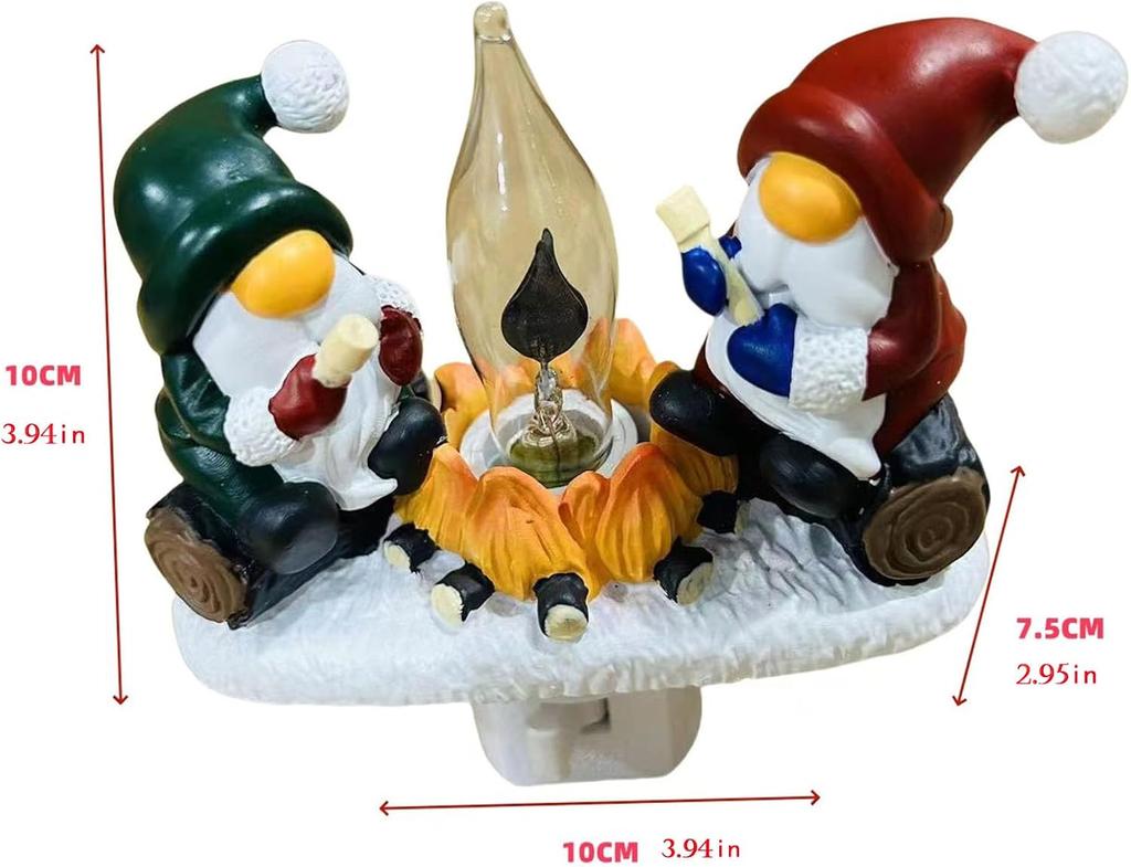 Santa Campfire Nightlight Santa Campfire Nightlight Resin Dwarf Holiday Light Funny Xmas Decor for Living Room Gnome Night Light