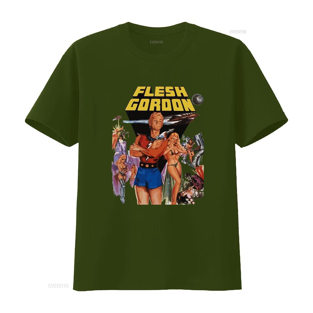 T-shirt Poster Film Flesh Gordon Cotone Naturale Vintage Tutte le Taglie S 5X Top Lavato Vintage Per l'Uso Quotidiano Unisex Casual