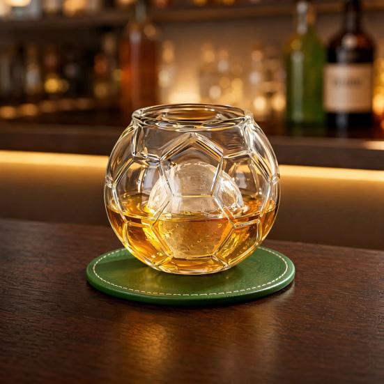 Soccer Beer Glass, Football Shaped Whiskey Cup, Large Capacity Football Drinking Mug for Craft Beer, Home Bar Sports Fan Gift