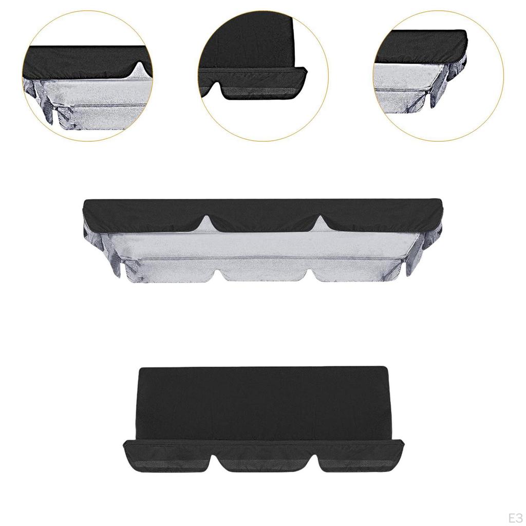 2x Swing Cover Set Bench Canopy Top for Outdoor Patio Courtyard