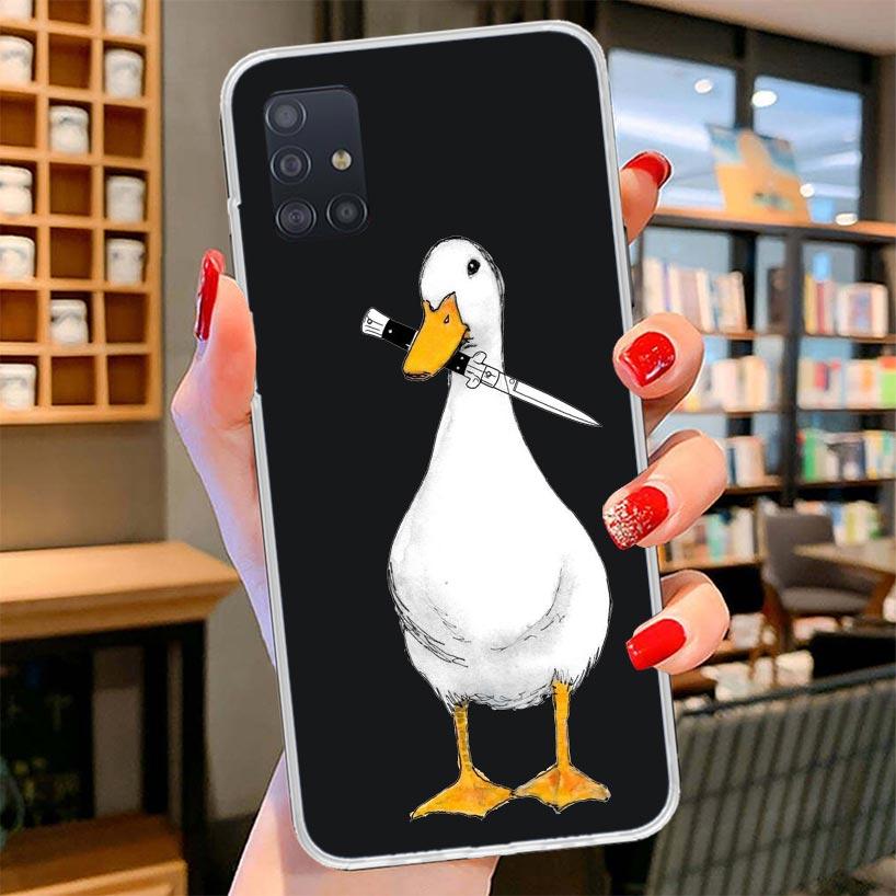 Cartoon Duck Goose Game Cover Phone Case For Samsung Galaxy A12 A22 A32 A52 A72 A02S Phone Case Note 20 Ultra 10 S10 Plus A51 A7