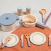 Wooden Kitchen Playset for Kids Educational Role-Play Chef Toys Mini Cookware Pots Pans Simulation Cooking Utensils for Children