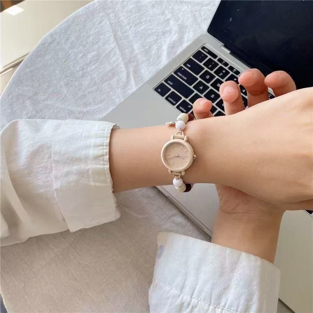 Milk Huhu Handmade Women'S Bracelet Watch Literary And Simple Girl Girlfriend Watch Niche Student Watch
