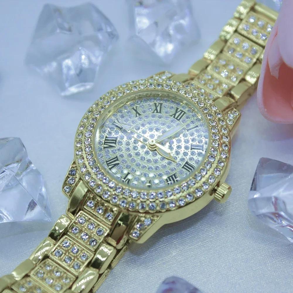 5-teiliges Set Mode Damen Strass Uhren Armband Damen Kleideruhren Uhren für Feminino Geschenke Inklusive Box