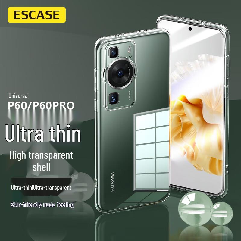 ESCASE Transparent Anti-Drop TPU Phone Case for Huawei P60/P60 Pro
