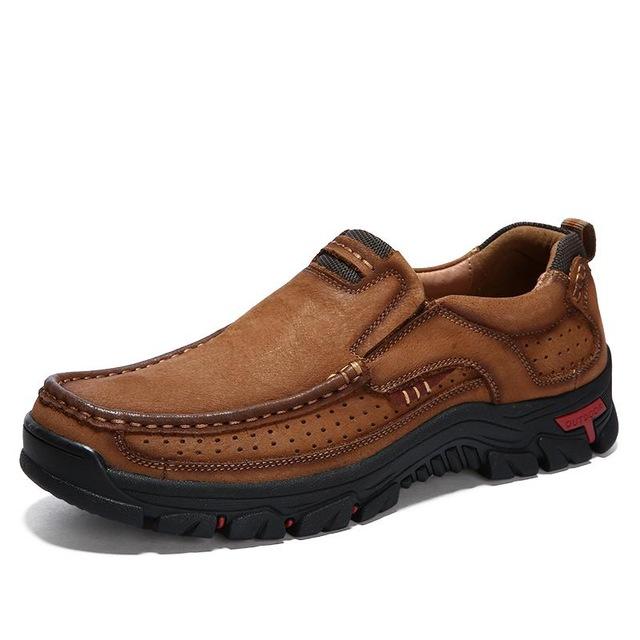 Fashion Genuine Leather Casual Shoes Men Sneakers Brand 2025 Mens Loafers Moccasins Breathable Slip On Driving Shoes Plus Size38-48