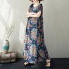 DIMANAF New 2026 Women Long Dress Plus Size Summer Beach Loose Oversize Maxi Floral Print Fashion Lady Sundress Clothing