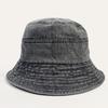 Retro Washed Denim Fisherman Hat Children Show Small Face Plain and Versatile Casual Sunshade Anti-sun Basin Hat
