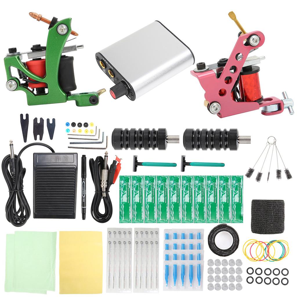 Complete Tattoo Kit Professional Tattoo Liner Shader Machine Power Supply Tattoo Supplies 90‑265VEU