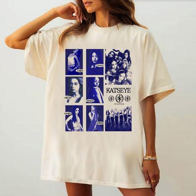 Katseye Tshirt Female Pop Culture Pastel Aesthetic Psychedelic Graphic T Shirt Anime Vintage Hip Hop Pop Culture Graphic Classic