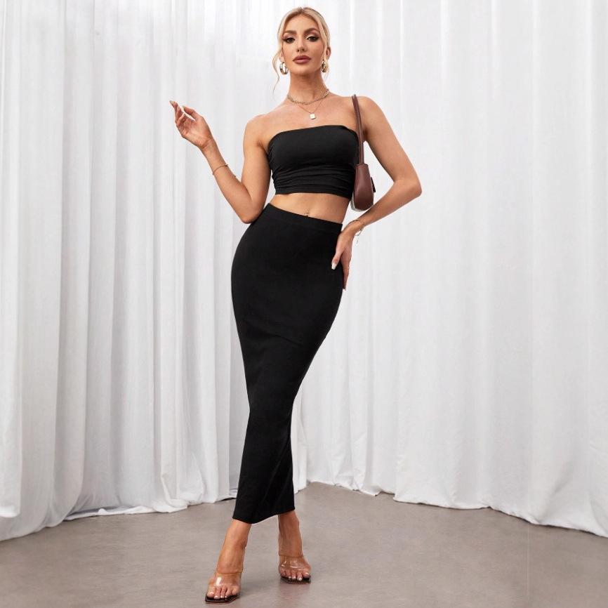 Spring/Summer Slim Fit Sexy Solid Color Skirt for Women