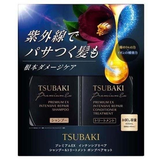 TSUBAKI Premium EX Intensive Repair Shampoo Treatment Pump Pair Set Root Damage Care (Power Camellia Oil + Ion Strength)