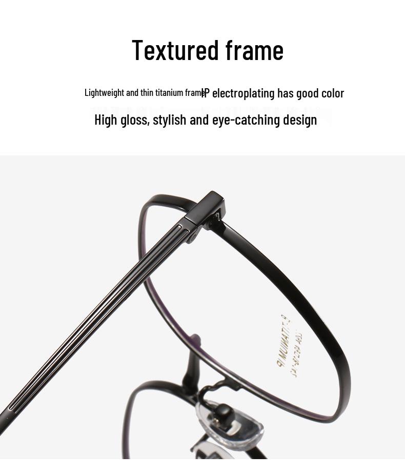 Black Full Frame Anti-Blue Light Prescription Glasses for Myopia - Unisex, Round Face.