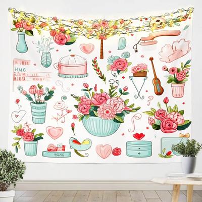 Adorable Art Wall Tapestry, Colorful Nature Scene Design, Soft Hanging Decor, Perfect Gift For Home Lovers