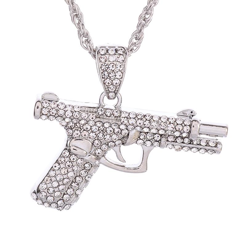 Hip Hop Zircon Dollar Sign Pendant Necklace Men Women Punk Fashion Rock Rap Jewelry Gift