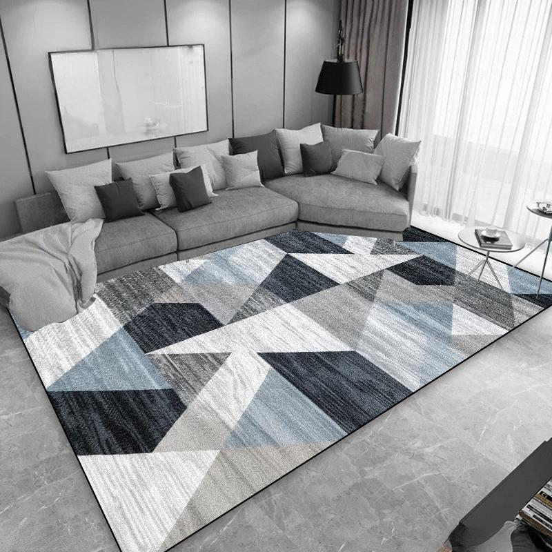 Modern Light Luxury Carpets for Living Room Geometric Sofa Area Rug Large Bedroom Decoration Rugs Non-slip Coffee Tables Mat