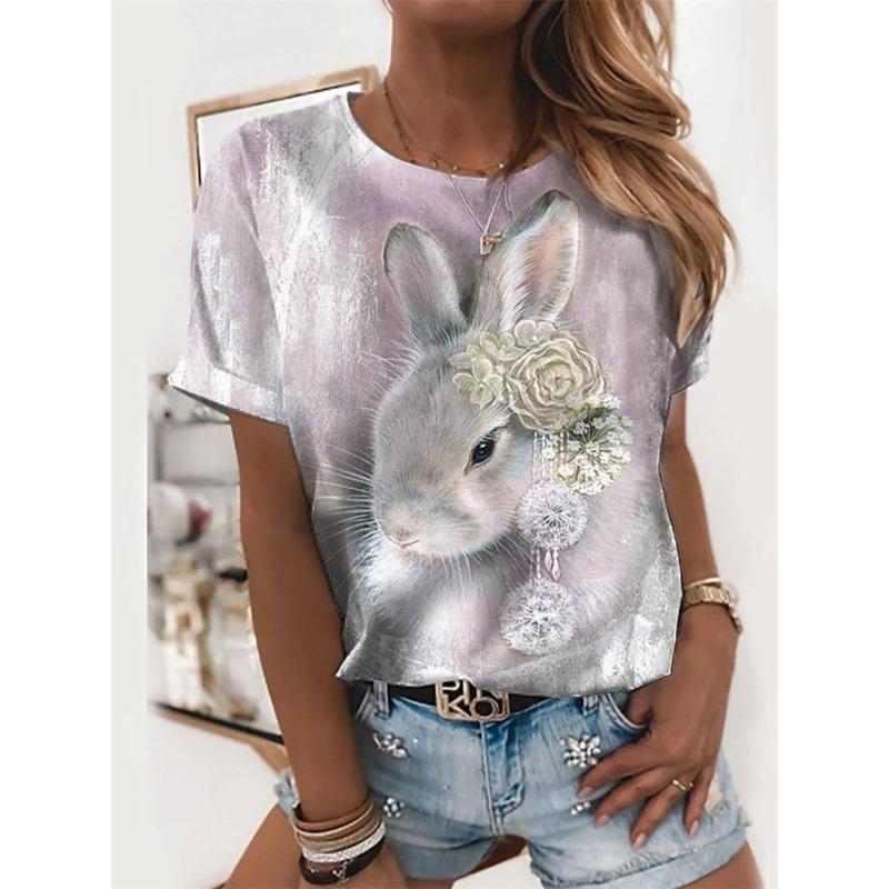 Women's T-shirt Summer Fashion Short Sleeve Tees Tops 3D Print O-Neck Casual T Shirt for Women's Funny Clothes for Sexy Girl Top