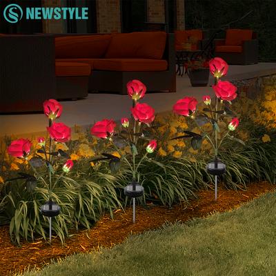 Lovely Simulation Rose Solar Lights Waterproof Sunflower LED Lawn Light Outdoor Garden Night Light for Home Decor Landscape Lamp