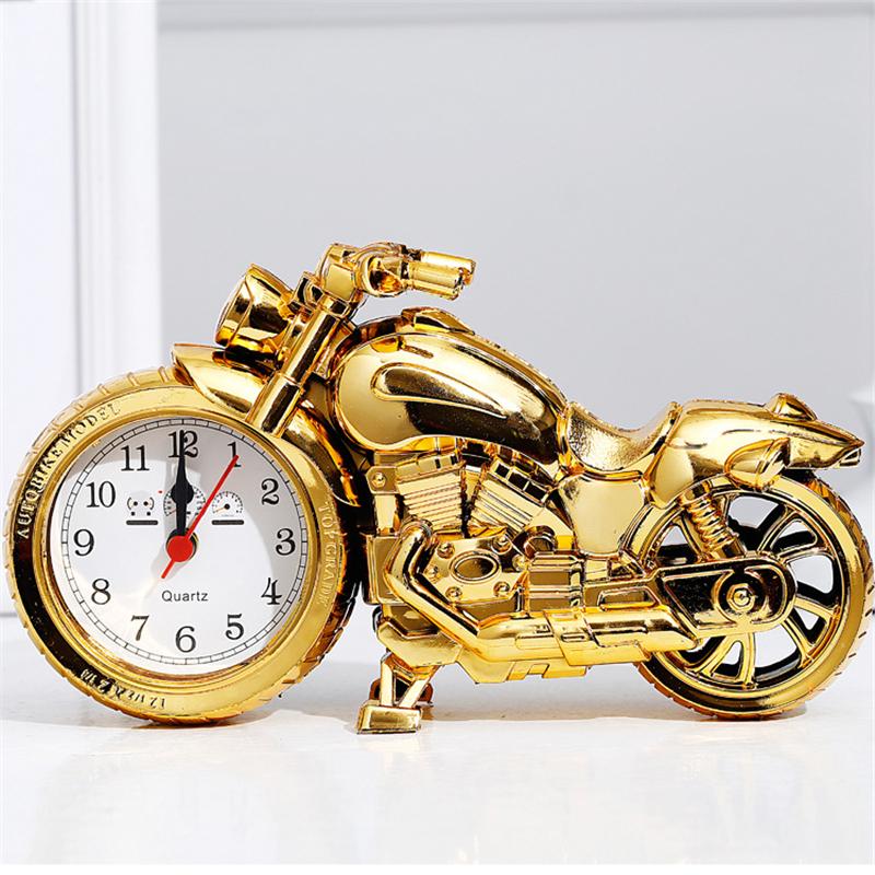 4Pcs/set Vintage Motorcycle Alarm Clock Student Table Clock Motorcycle Bedside Clock for Home Bedroom Office Table Decoration