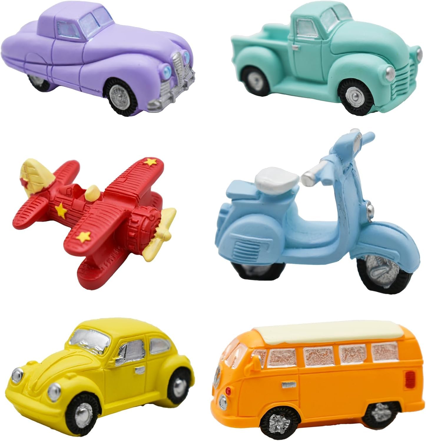 

Pinenjoy Miniature Car Vehicle Includes and Miniature Car Educational Cute Craft and Micro Landscape Decorations 6-Piece Figurines, Showa-Era