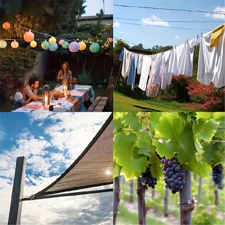 Multipurpose Heavy Duty Laundry Rope Plastic Coated Steel Wire Rope Portable Windproof Clothes Rope for Outdoor, Indoor