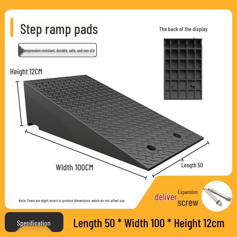 Rubber-Plastic Anti-Slip Speed Bump Curb Ramp Mat for Cars