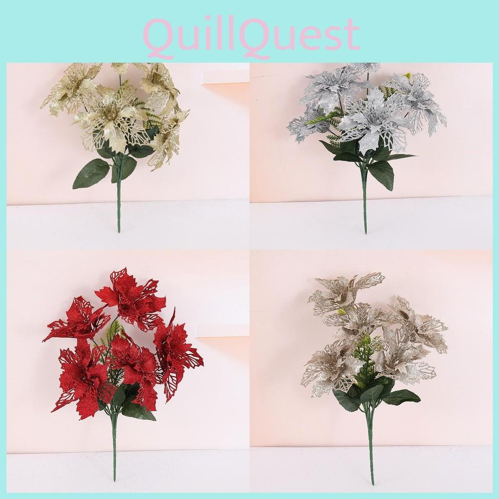 Christmas Decorative Flower With Bright Colors Party Home Decor Flowers Fake
