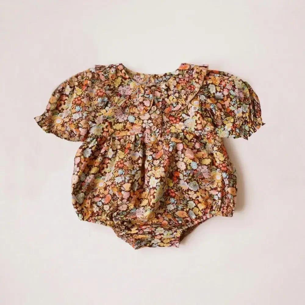 

Cute Floral Bodysuit for Infant Cotton Short Sleeve Baby Girl Romper Summer Newborn Clothing 18-24M 90