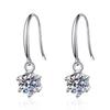 5mm Round Cut Moissanite Drop Earrings S925 Sterling Silver Hook Earrings For Women