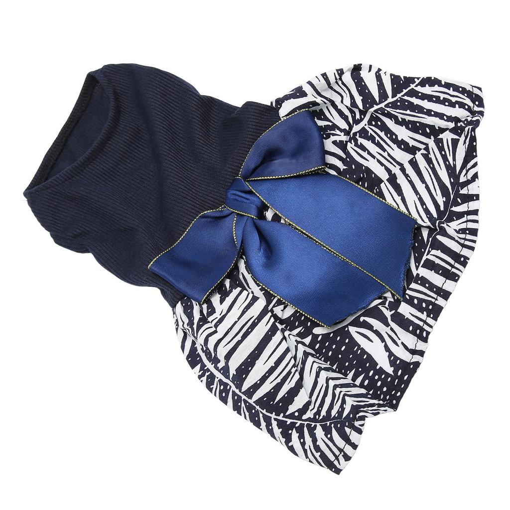 Pet Dog Dress Delicate Pattern Comfortable Doggie Princess Dress Clothes with Bowknot for Small Dogs Cats Spring Summer