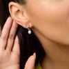 User Friendly Ceramic Ear Clip Blue Floral Pattern Dangle Earring Sturdy Copper Material Office And Casual Accessory