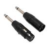 1 Paar XLR-Adapter Schwarz Professionell 6,35 mm 1/4 Zoll Stecker auf XLR Stecker/Buchse Adapter für Mischpult Mikrofon Verstärker