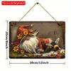 2D Flat Wooden Sign 30*20cm Wooden Wall Yard Decorative Sign, Vintage Gnome and Bee Design, Versatile Wall Hanging Decor Wooden Plaque