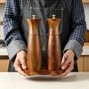 Acacia Wood Pepper and Sea Salt Grinder for Steaks and Western Cuisine