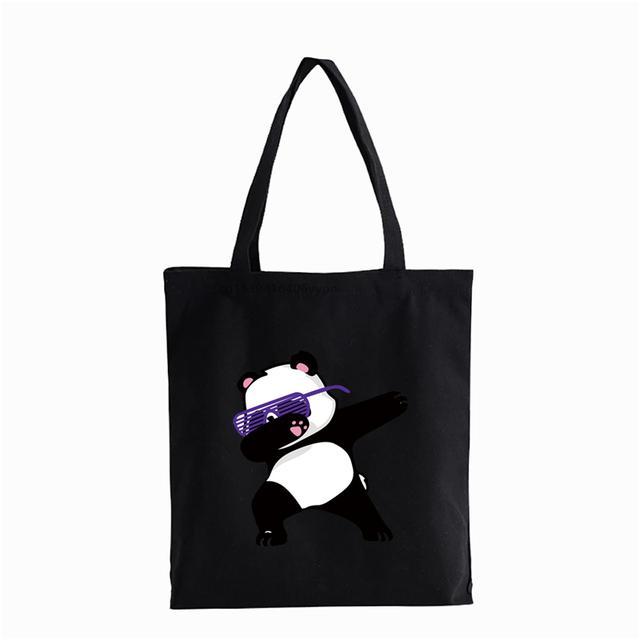 Dabbing Unicorn Panda anime Nákupní taška Dospívající studenti opakovaně použitelná plátěná taška taška na kabelku Dámská taška přes rameno Bolsas