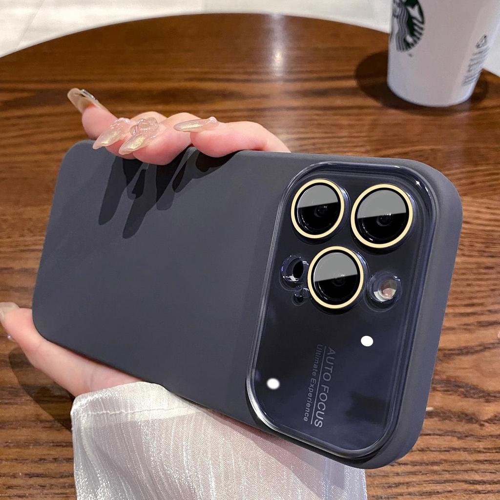 Luxuriöse, hautfreundliche, weiche Silikonhülle für iPhone 14 ProMax 14 13 12 Pro Max, großes Fenster, Glaslinsenschutz, stoßfeste Abdeckung