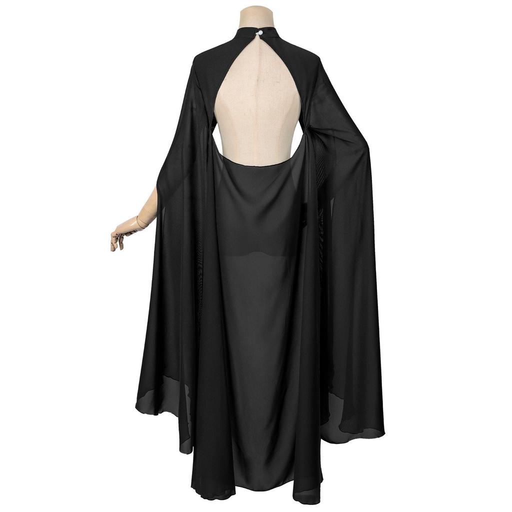 Multicolor Chiffon Gothic Cape: Long Wedding & Halloween Shawl for Women