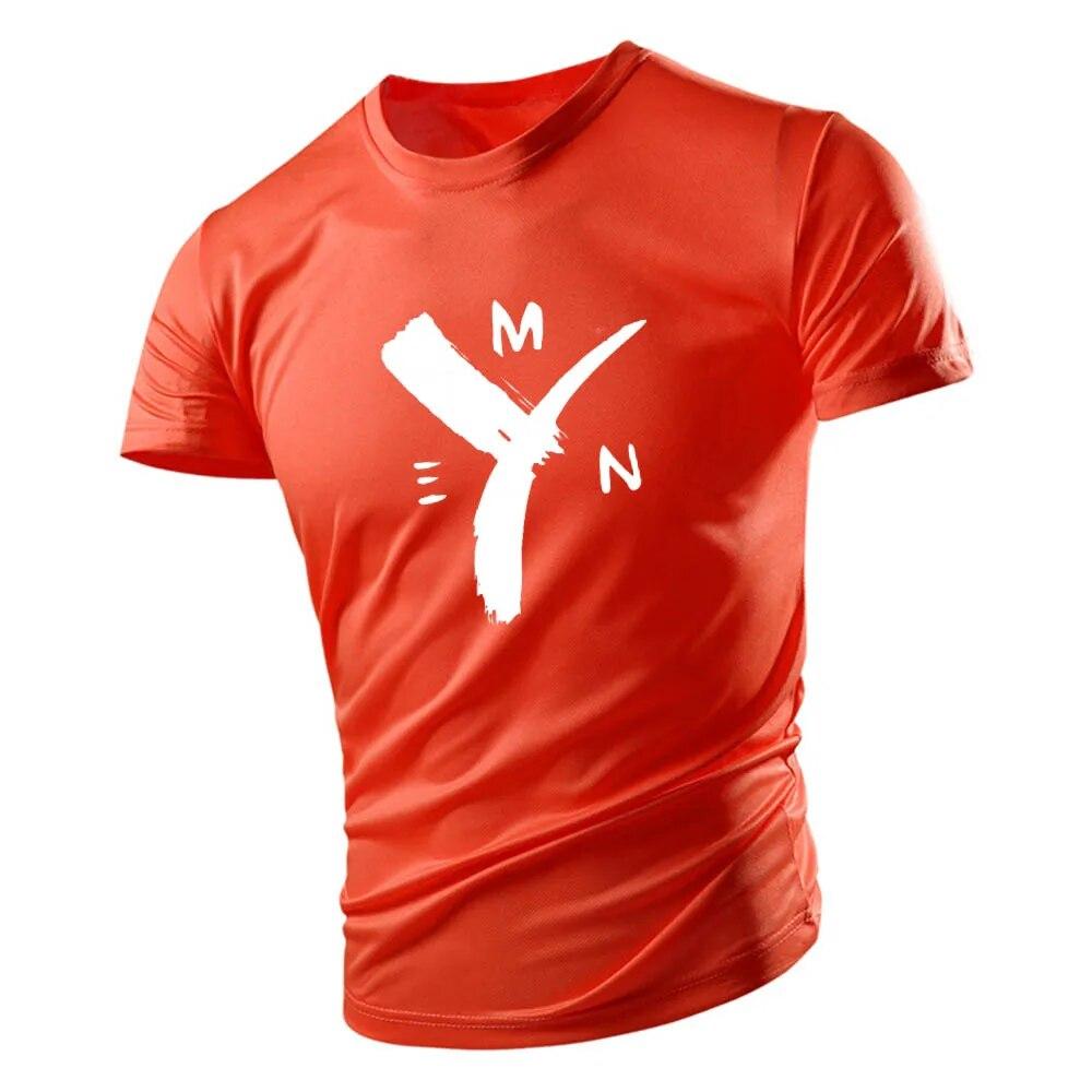2023 Summer Casual Sports Style 2d Letter-Printed Men'S Round Neck T-Shirt Short Sleeves Comfortable Breathable Quick Drying