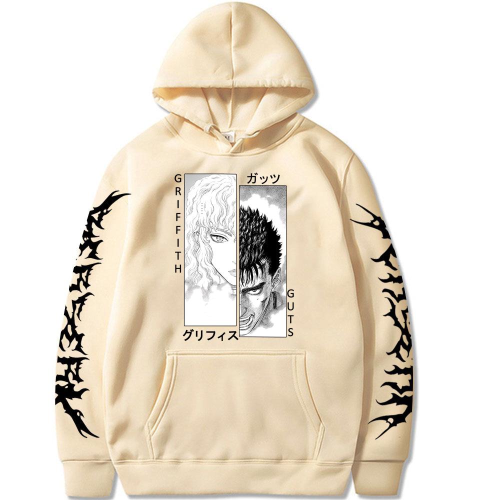 Japanese Anime Griffith&Guts Printed Men Hoodie Brand Hoody Y2K Clothes Vintage Fashion New Casual Unisex Long Sleeve Pullovers