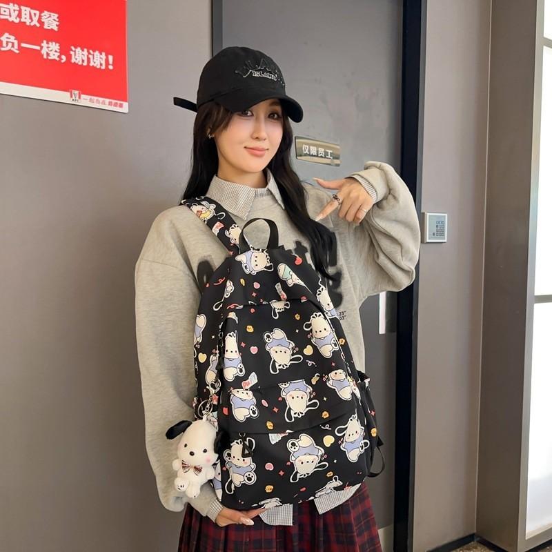 Stylish And Trendy Cartoon Print Large Capacity Backpack For School And Leisure Use