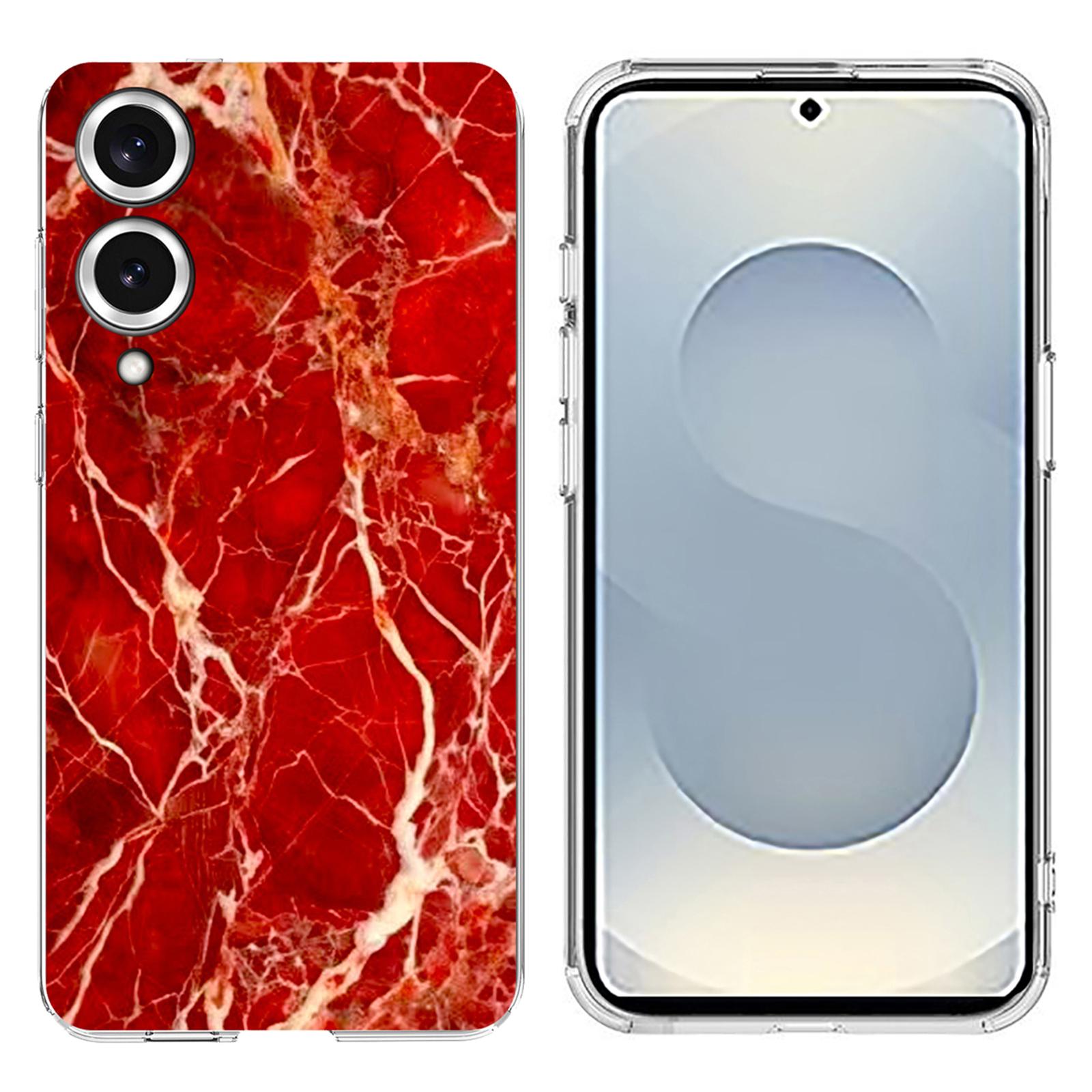 

Мягкий ТПУ чехол для Samsung Galaxy S25 Edge с печатью мраморного узора, чехол для телефона Red