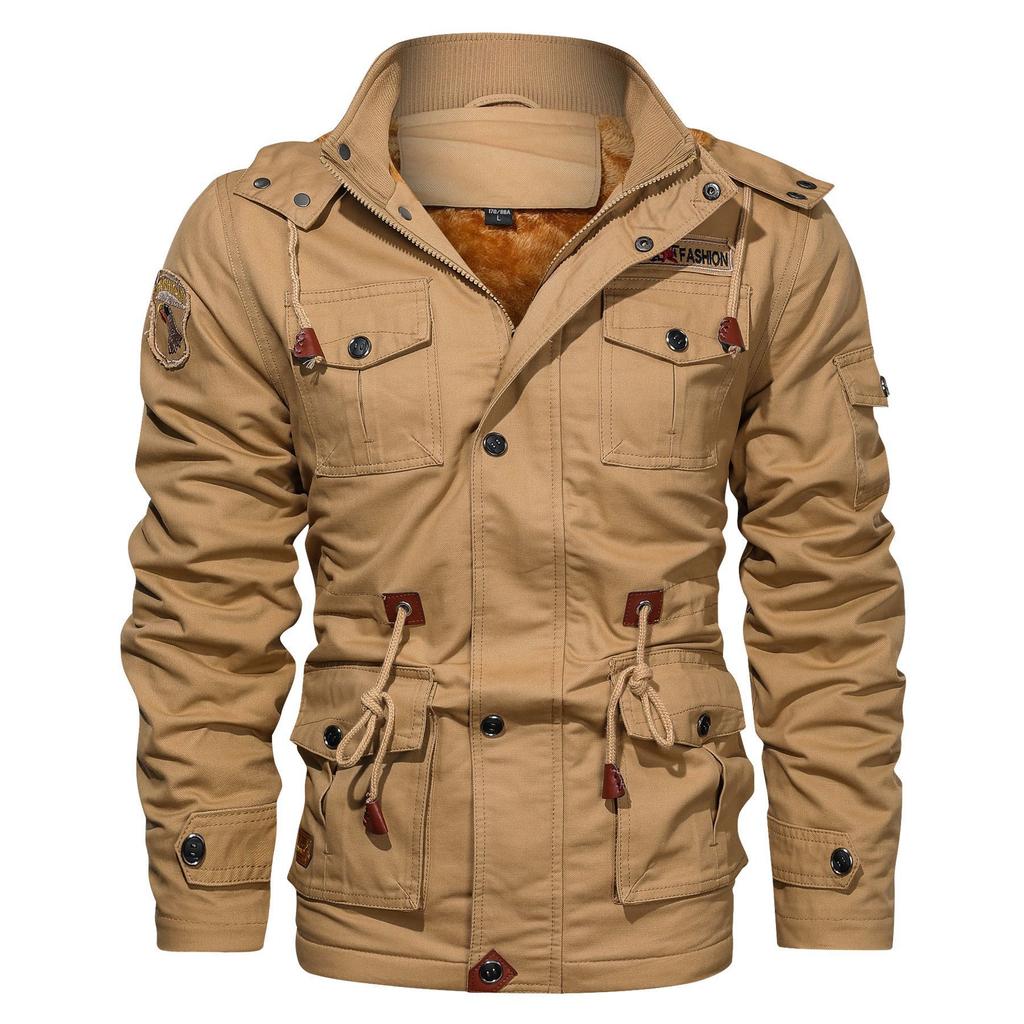 Chaqueta lavada de nuevo estilo con capucha de invierno para hombre, chaqueta informal de terciopelo de talla grande para hombre